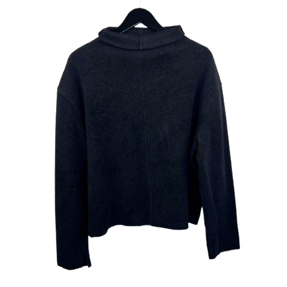 Rag & Bone Virgin Wool Mock Neck Sweater Black Minimalist Pullover Size Small